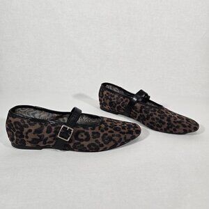 CAMILA COELHO Mobwife Sirencore MESH Cheetah Print Mary Jane Ballet Flats Size 9